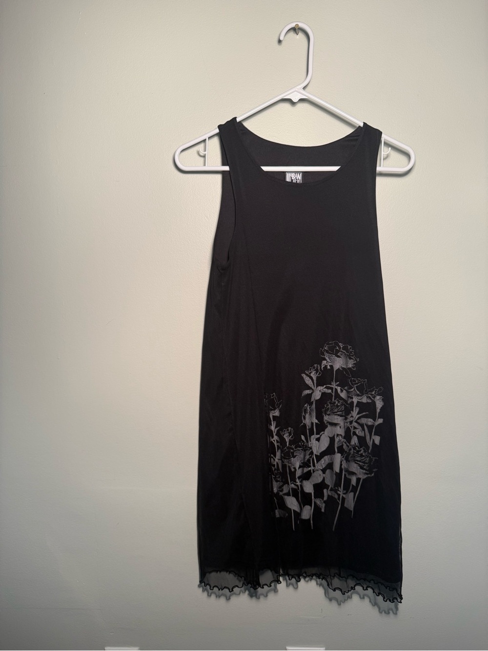 Urban Life  Tank Dress black with Gray Floral